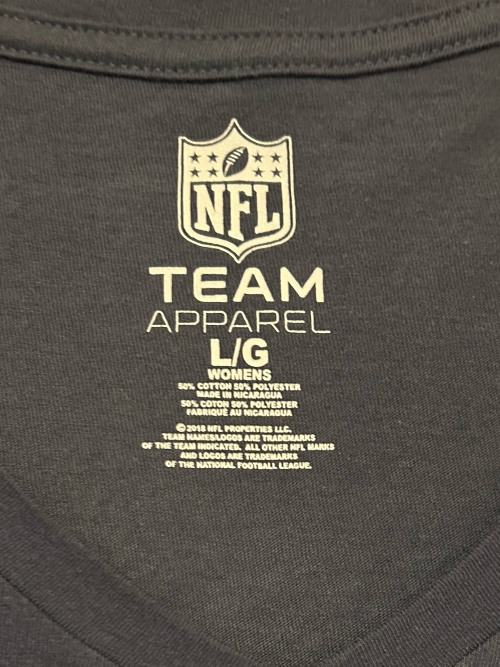 NFL Houston Texans Women's Navy V-Neck Tee with Logo - Picture 3 of 6